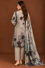 3 piece unstitched grey lawn suit for summer