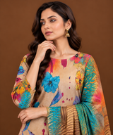 Multicolor floral printed Pakistani lawn suit for women