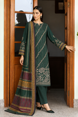 Black Dhanak 3 piece unstitched Pakistani suit back shirt design and dupatta | Anaya Haram