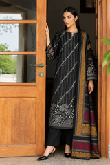 Maroon Red Dhanak 3 piece unstitched Pakistani suit close-up of shirt embroidery and sleeve details | Anaya Haram